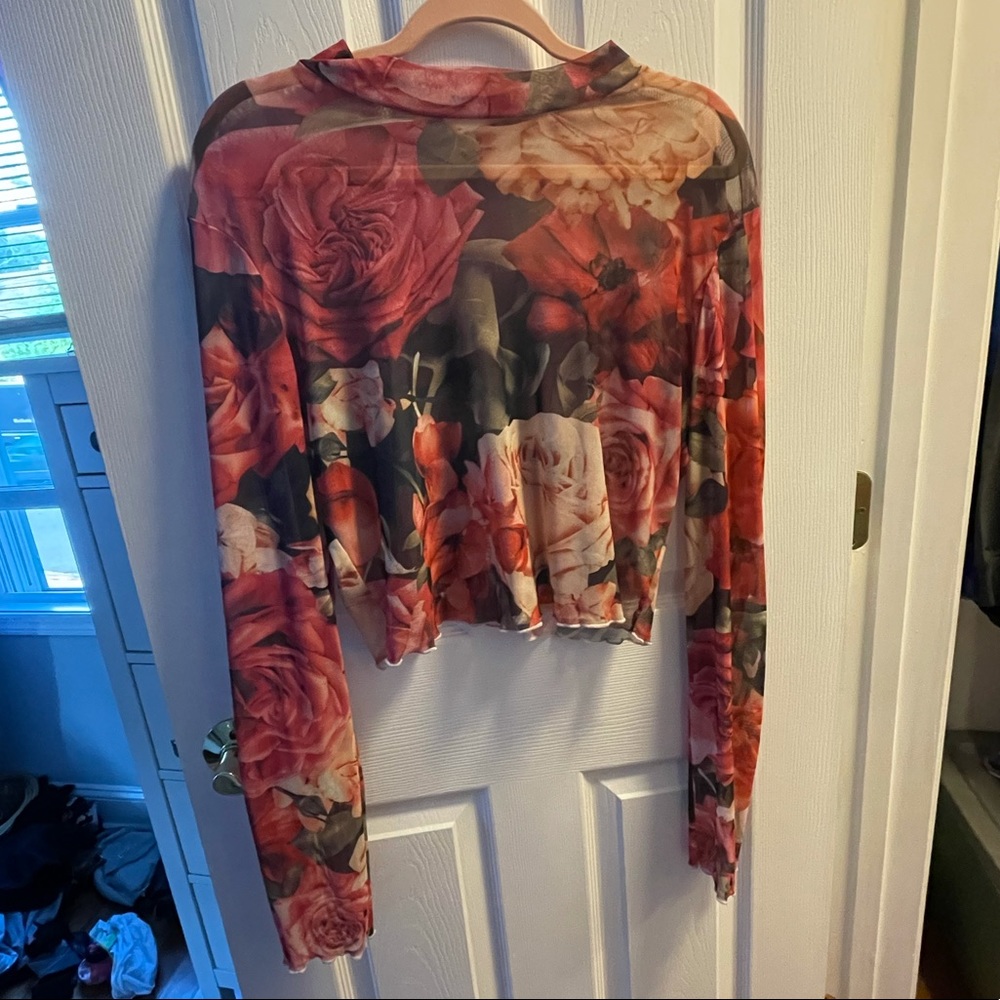 Floral Mesh Top